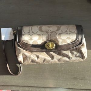 Coach signature logo wristlet